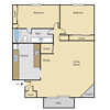 Two bedroom floor plan l Hilltop Garden in Carmichael Ca